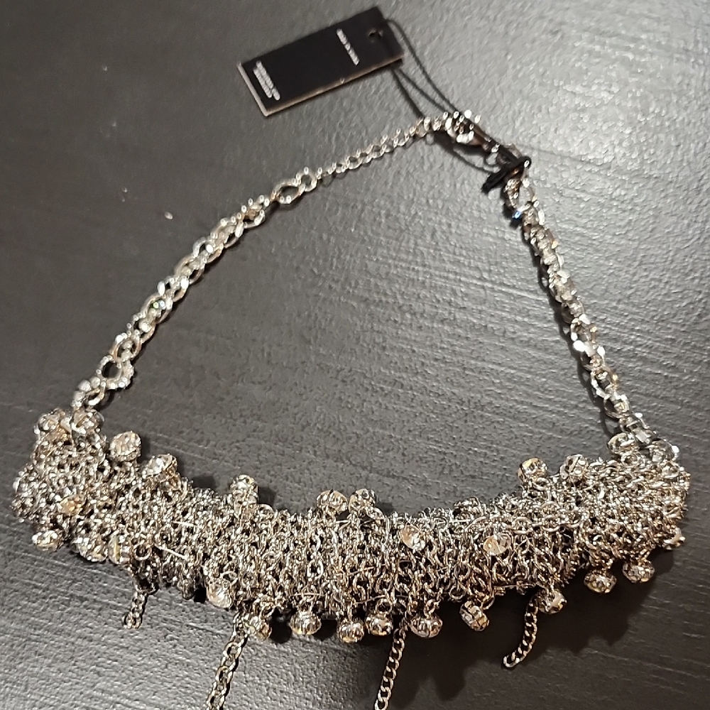 NWT BaubleBar Silver Chain Statement Necklace